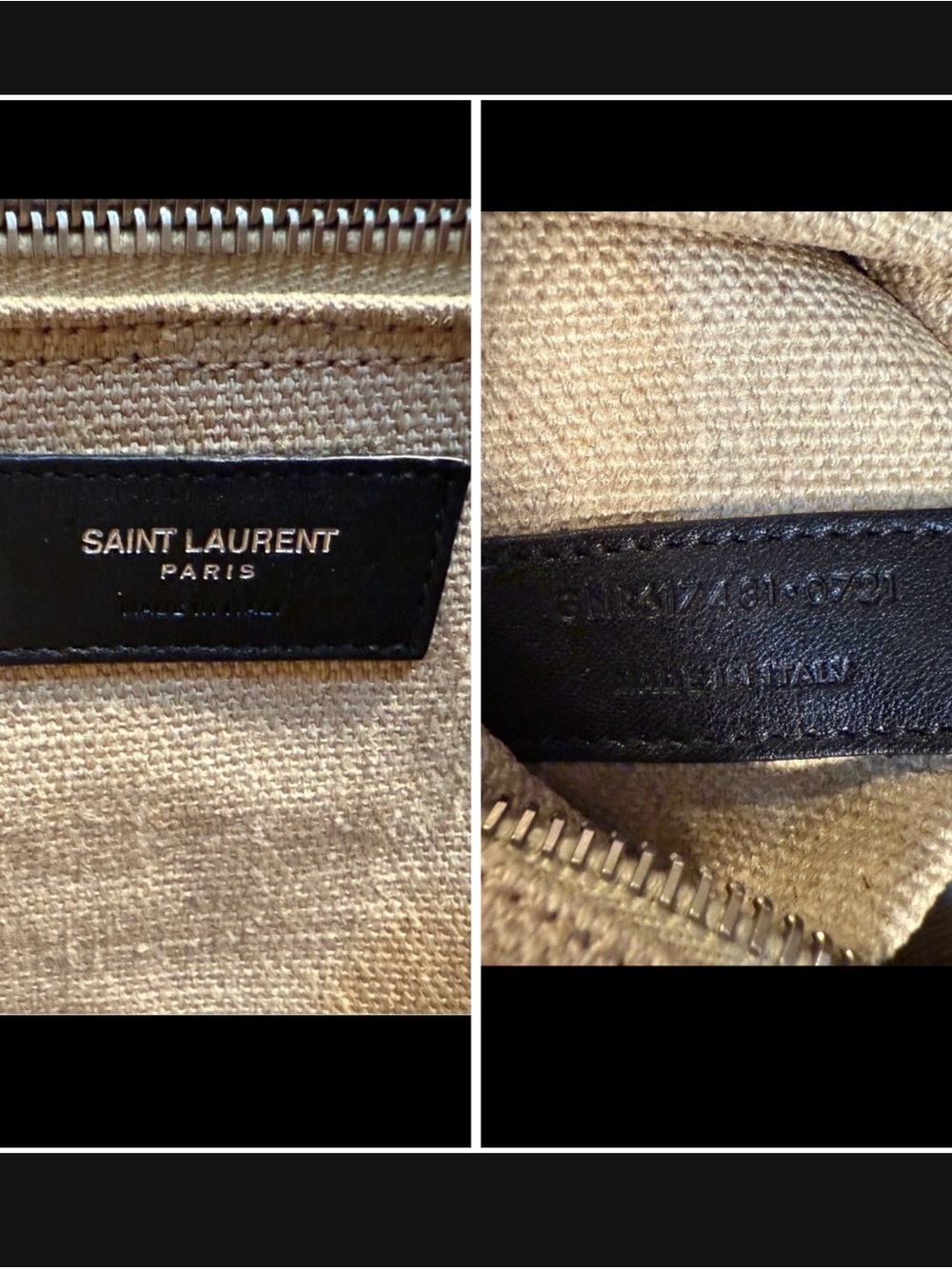 SOLD Saint Laurent Rive Gauche Tote - Black, Cream, and Tan - Picture 13 of 16